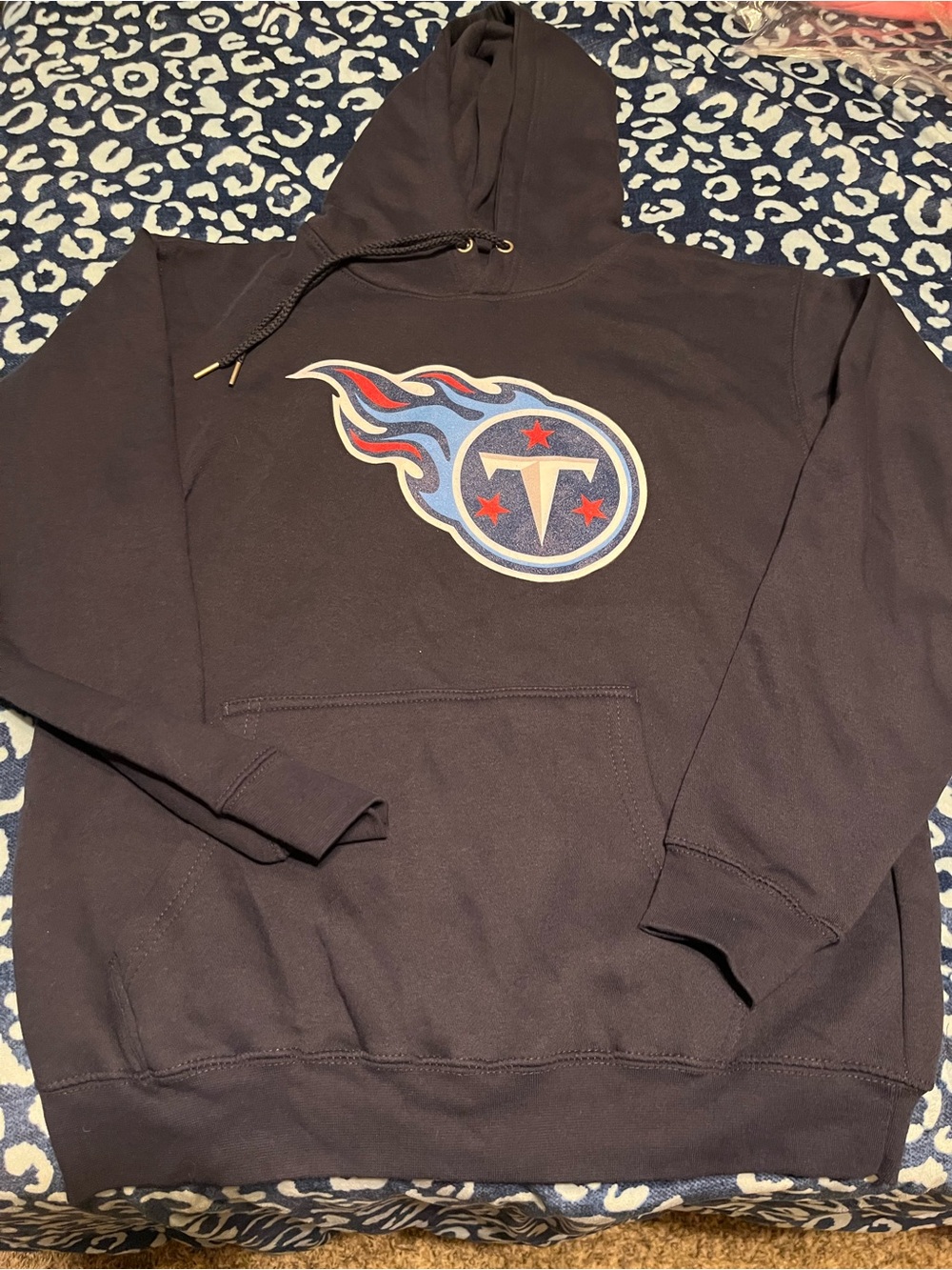 Fanatics Navy Pullover Hoodie with Team Flame Crest